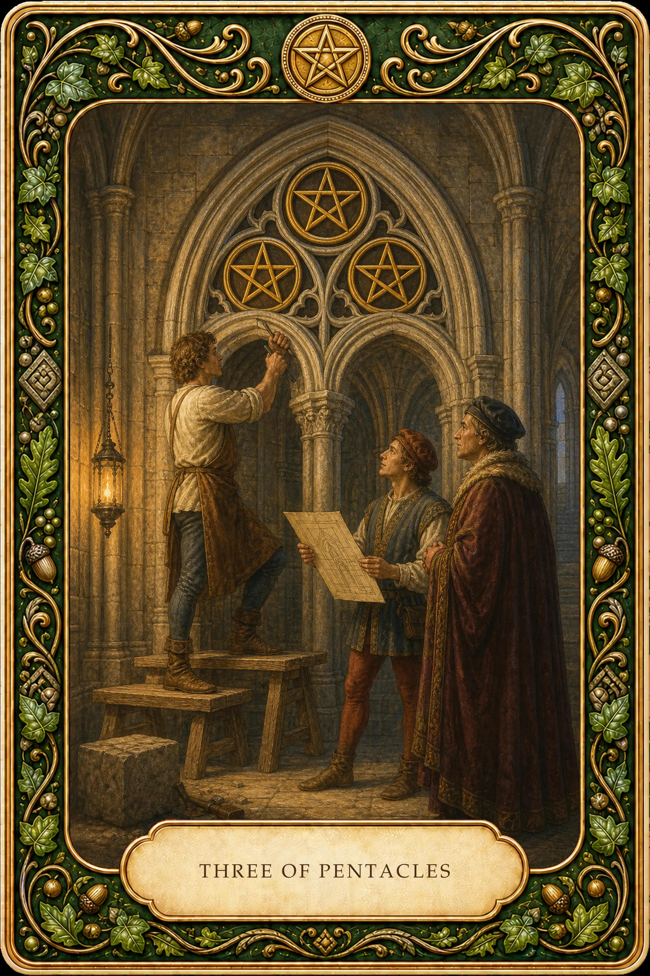 Three of Pentacles tarot card