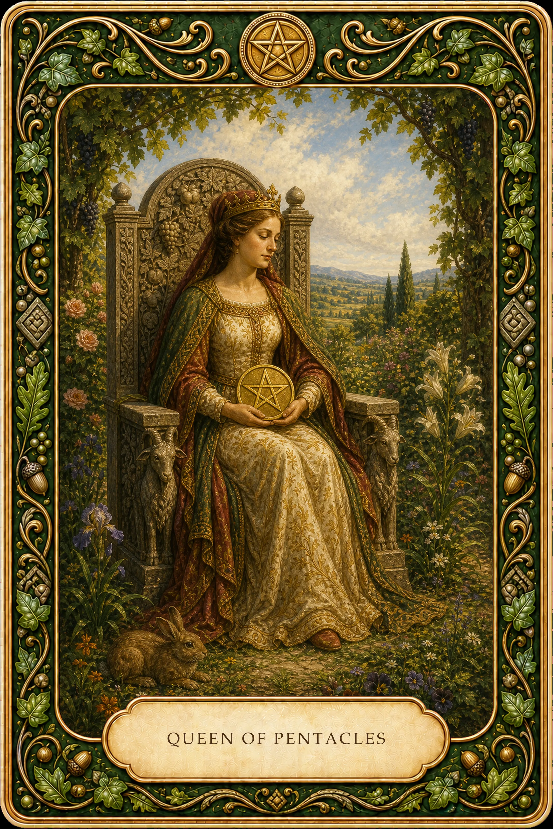 Queen of Pentacles tarot card